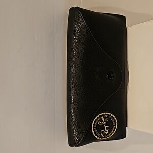 Ray-Ban Eyeglass Case Pebbled Leather Snap Closure Brown GQ Classic Sporty